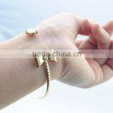 High Quality Environmental Copper Cuff Bangle Gold Plated Bowknot&Flower Women Bracelet thumbnail-6