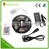 12v led strips ip65 waterproof smd 3528 5050 flexible led strips ce rohs 5m rgb 5050 led strip set with remote controller