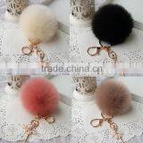 Rabbit Fur Keychain Fur Pom Pom Key Chain for Handbag Fur Ball thumbnail-6