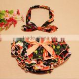 Foreign trade new baby pants collocation PP hair band two piece fashion cute Camellia