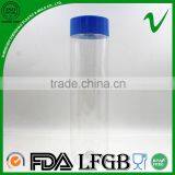 1liter PET Round Shape Clear Plastic Water Bottle With Double Cap