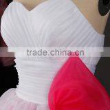 RSW842 Asymmetric Hemline Organza Custom Made Pink Wedding Dresses China thumbnail-4