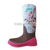 Womens Waterproof Comfortable Warm Neoprene Rubber Rain Boots thumbnail-3