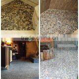 Flat River Stone Black Pebble Tile Flooring thumbnail-3
