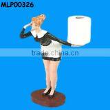 Stand Statue Resin Woman Standing Toilet Paper Holder thumbnail-1