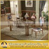 Fancy Rose Golden Tainless Steel Marble Top Dining Table
