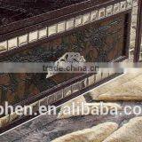 B108-3 Rectangle Stylish Stainless Steel pu Corner Table With Stone Marble Top thumbnail-2