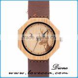 Private Label Your Own Logo Leather Band Wristwatch Wholesale Wood Watch thumbnail-4