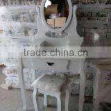 White Dressing Table Stool Mirror Set Bedroom Furniture Oval Dispaly Painted thumbnail-5