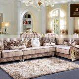 M878 Living Room Furniture Classical Solid Wood Frame Fabric Sofa/fabric Big Corner Sofa thumbnail-2