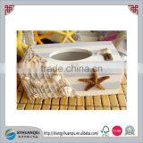 Nautical Decor Seaside Associated Wedding Use Wooden Paper Box Tissure Cover Holder Box thumbnail-2