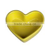 3.5"yellow Color Heart Shaped Small Ceramic Bakeware thumbnail-1