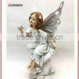 New Mini Popular Art Garden Decor Wholesale Polyresin Fairy Angel Butterfly Wings Costume Figurines With Planter Flower Pot thumbnail-4