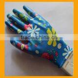 Women's Nitrile Garden Work Gloves Assorted Colors Flat Nitrile Coated Garden Glove thumbnail-3