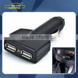 Portable Convinient Classic Black Model Dual Port USB Car Charger thumbnail-1