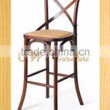 Hot Sale Wood Cross Back Bar Stool High Chair and High Back Chair thumbnail-1