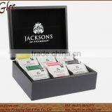 French Tea Box Storage 6 Six Compartment Wooden Tea Chest thumbnail-2