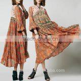 2016 New Burn-Out Ladies Long Csual Dresses Pictures Fashion Printed Vintage Dress HSd7295 thumbnail-1