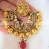 Dangler Gold Tone Dangler POLKI EARRINGS thumbnail-2