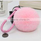 CX-R-24 Genuine Rabbit Fur Ball Mobile Phone Gift Fur Pom Pom Keychain thumbnail-5