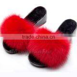CX-A-70 Cheap Soft Women Wear Genuine Fox Fur Slides thumbnail-1