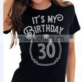 It's My Birthday Women's 30th Birthday Rhinestone T-Shirt thumbnail-1