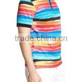 Mgoo Fashion Custom Made Design Colorful Men Stripe Polo Shirt With Short Sleeve Casual Outwear With American Sizes thumbnail-4
