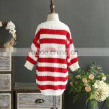 2-8 Years Wholesale 2017 New Fashion Winter Girls Knitted Sweater Striped Full Sleeve Pullover Long Style Girls Sweaters thumbnail-2