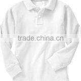Blank White Long Sleeve Polo Shirt for Boys thumbnail-1