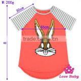 Wholesale 100% Cotton Summer Unisex Easter Cute Bonny Rabbit Children Kid Stripe With Sequins Short Sleeve T-shirt thumbnail-6