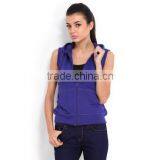 Newest Style Cotton Females Sleeveless Gym Hoodie Cheap