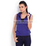 Newest Style Cotton Females Sleeveless Gym Hoodie Cheap thumbnail-1