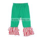 Wholesale High Quality Baby Clothes Icing Ruffle Pants Solid Color With Stripe Ruffles Yoga Pants thumbnail-4