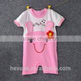 Newborn Girl 100% Pure Cotton Romper Short Sleeve Baby Jumpsuit thumbnail-2