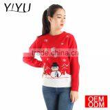 2017 Christmas Pullover Fashion Winter Jacquard Plain Knit Pattern Christmas Jumper Sweater for Woman thumbnail-5