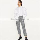 Spring Women Soft Slim Gingham Trousers thumbnail-2