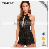 Hot Sale Lace Embroidery Deep V Neck Women Party Jumpsuits thumbnail-2