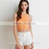 Womens Cheap Solid Color Streetwear Sports Crop Tops/sleeveless t Shirt thumbnail-4