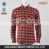 2017 New Coming Custom Red Black Check Flannel Shirt Men Dress Shirt Design thumbnail-1