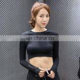 Women Backless Running T Shirt Quick Dry Elastic Running Tops Long Sleeve Sports Yoga Sportwear Fitness Midriff-baring Tees thumbnail-4