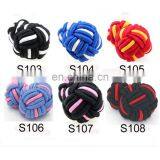 Multicolor Elastic Silk Knot Cufflinks Handmake Fabric Knot Cufflinks Suit for Shirt thumbnail-4