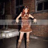 Steampunk Sleeveless Crop-top With Synthetic Leather thumbnail-5