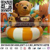 Funny Inflatable Bear Trampoline For Ball Pool Indoor Playground With Trampoline Slide