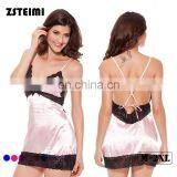 Hot Sale Many Sizes Delicates Sleepwear Deep V Neck Short Nice Womens Nightgown