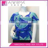 2017 Ladies's Fashion Chiffon Printed Lined Casual Wear Cap Sleeve Blouse