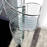 Modern Stainless Steel Glass Spiral Staircase With Stainless Steel Balustrade thumbnail-5