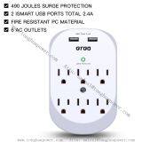 6 Outlets Surge Protector 2 USB Charging Port 5 V 2.4 A ETL Certified Wall Tap Wall Plate thumbnail-5