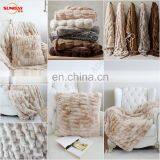 Fashionable Printed Ruched Faux Rabbit Fur Throw ,Good Quality Ruched Fake Rabbit Fur Blanket thumbnail-2