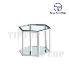 Luxury Gold Accent Table Living Room Furniture Marble Top Round Stolik Na Balkon 2021 Modern Stainless Steel Side Table thumbnail-1