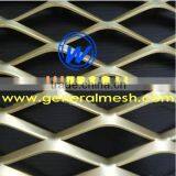 General Mesh Brass Expanded Metal Mesh-aperture: 2.5 *5mm ,Strand Width:0.5mm